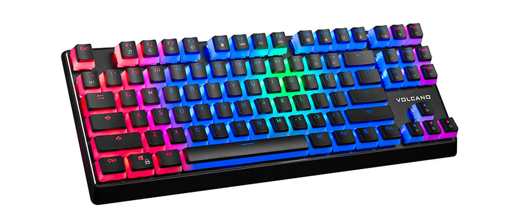 Niesamowity wygląd klawiatury uzyskany dzięki nakładkom puddingowym oddaje piękno gamingu. Podświetlenie RGB wręcz „wylewa” się po całej klawiaturze dzięki „mlecznym” nakładkom.
Najlepszy efekt uzyskuje się po zmroku – to wtedy klawiatura najczęściej zachwyca swoim wyglądem. Jeżeli lubisz podświetlenie LED RGB, nakładki puddingowe spełnią Twoje oczekiwania.