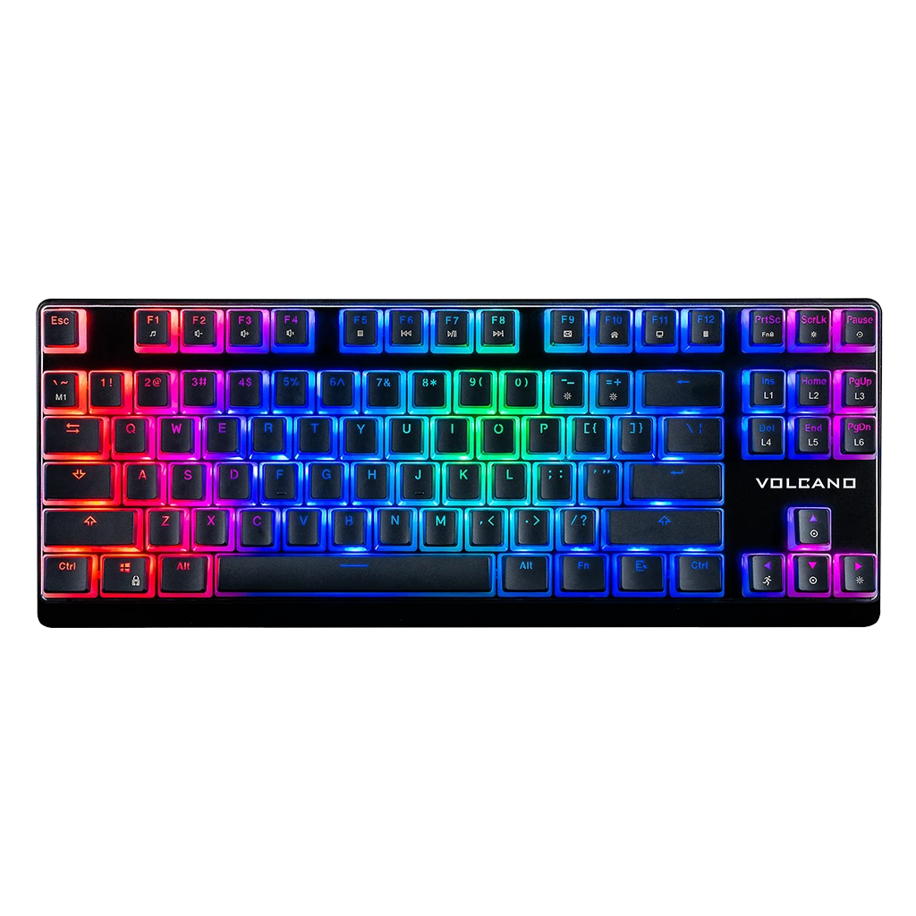 Volcano Lanparty RGB Pudding Edition Black Outemu Blue