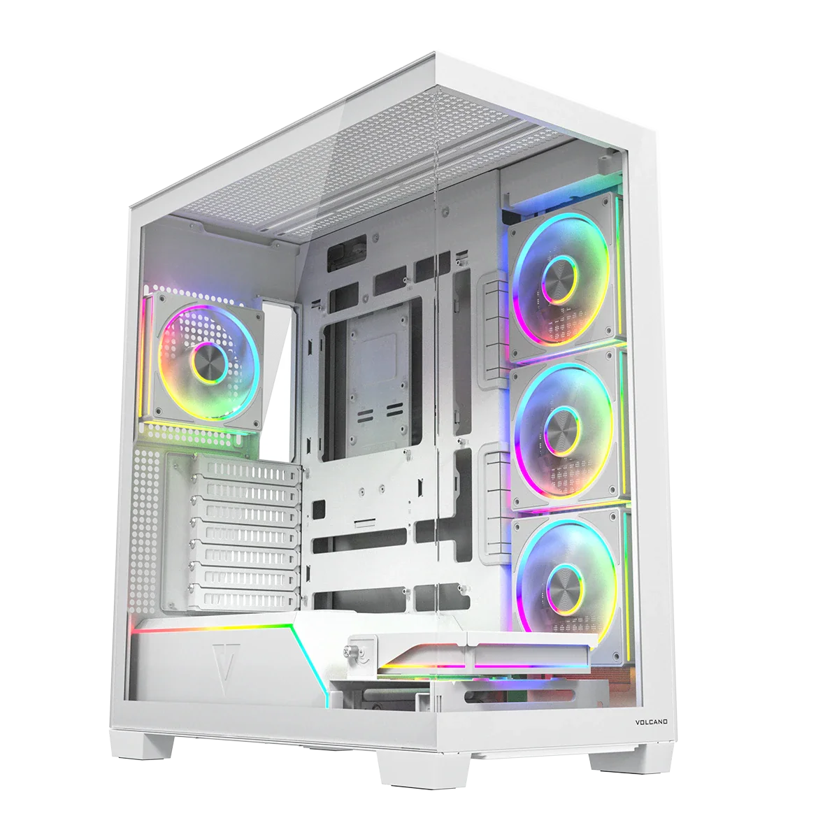 <p>Jeżeli marzysz o komputerze, który zachwyca zarówno wydajnością, jak i wyglądem, MODECOM Volcano Stellar Plus ARGB Midi 5F jest stworzona właśnie dla Ciebie. Dzięki atrakcyjnej dla oka konstrukcji typu akwarium z hartowanym szkłem na froncie i boku, każdy detal Twojego sprzętu będzie w pełni widoczny, co pozwala cieszyć się nie tylko jego mocą, ale też estetyką wnętrza komputera. Twoje kluczowe komponenty, takie jak procesor czy karta graficzna, pozostają zawsze w zasięgu wzroku, będąc wizytówką komputera. Jeśli nie obca Ci konstrukcja obudowy Volcano Stellar, to wiedz że wersja „Plus” oferuje więcej przestrzeni za płytą główną względem swego starszego brata, dzięki czemu uporządkowanie przewodów staje się prostsze, a wnętrze wygląda jeszcze schludniej i profesjonalniej. Chcesz mieć pewność, że podzespoły zawsze będą odpowiednio chłodzone? Specjalna, składana ramka na wentylator kieruje strumień powietrza bezpośrednio na najgorętsze komponenty, co zapewnia stabilną temperaturę nawet podczas najdłuższych sesji gamingowych. Fabrycznie zainstalowane wentylatory ARGB (a jest ich tu pięć), w tym trzy z odwróconymi łopatkami, gwarantują optymalne chłodzenie i możliwość pełnej personalizacji podświetlenia. Pasek LED ARGB na tunelu zasilacza podkreśla styl Twojego komputera i dodaje efektu „wow”. Obudowa oferuje przestrzeń na długie karty graficzne, dyski twarde oraz chłodzenie wodne do 360 mm, dzięki czemu możesz tworzyć wymarzone konfiguracje bez kompromisów. Na górnym panelu I/O znajdziesz szybki dostęp do USB 3.0 i USB-C, a opcja montażu płyt BTF z odwróconymi złączami zapewnia pełną kompatybilność z różnymi komponentami, zmniejszając ilość przewodów w zasięgu wzroku. Wybierając MODECOM Volcano Stellar Plus ARGB Midi 5F, zyskujesz niezawodną, funkcjonalną i efektowną obudowę, która nie tylko zadba o chłodzenie Twojego sprzętu, ale także stanie się prawdziwą ozdobą Twojego biurka.</p>
