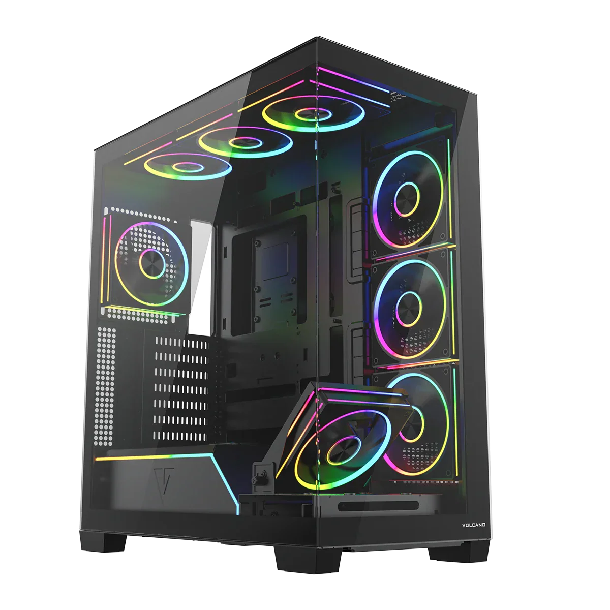 <p>Jeżeli marzysz o komputerze, który zachwyca zarówno wydajnością, jak i wyglądem, MODECOM Volcano Stellar Plus ARGB Midi 8F jest stworzona właśnie dla Ciebie. Dzięki atrakcyjnej dla oka konstrukcji typu akwarium z hartowanym szkłem na froncie i boku, każdy detal Twojego sprzętu będzie w pełni widoczny, co pozwala cieszyć się nie tylko jego mocą, ale też estetyką wnętrza komputera. Twoje kluczowe komponenty, takie jak procesor czy karta graficzna, pozostają zawsze w zasięgu wzroku, będąc wizytówką komputera. <br>Jeśli nie obca Ci konstrukcja obudowy MODECOM Volcano Stellar, to wiedz że wersja „Plus” oferuje więcej przestrzeni za płytą główną względem swego starszego brata, dzięki czemu uporządkowanie przewodów staje się prostsze, a wnętrze wygląda jeszcze schludniej i profesjonalniej. Chcesz mieć pewność, że podzespoły zawsze będą odpowiednio chłodzone? Specjalna, składana ramka na wentylator kieruje strumień powietrza bezpośrednio na najgorętsze komponenty, co zapewnia stabilną temperaturę nawet podczas najdłuższych sesji gamingowych. Fabrycznie zainstalowane wentylatory ARGB (a jest ich aż osiem), w tym trzy z odwróconymi łopatkami, gwarantują optymalne chłodzenie i możliwość pełnej personalizacji podświetlenia. Pasek LED ARGB na tunelu zasilacza podkreśla styl Twojego komputera i dodaje efektu „wow”. Obudowa oferuje przestrzeń na długie karty graficzne, dyski twarde oraz chłodzenie wodne do 360 mm, dzięki czemu możesz tworzyć wymarzone konfiguracje bez kompromisów. Na górnym panelu I/O znajdziesz szybki dostęp do USB 3.0 i USB-C, a opcja montażu płyt BTF z odwróconymi złączami zapewnia pełną kompatybilność z różnymi komponentami, zmniejszając ilość przewodów w zasięgu wzroku. <br>Wybierając MODECOM Volcano Stellar Plus ARGB Midi 8F, zyskujesz niezawodną, funkcjonalną i efektowną obudowę, która nie tylko zadba o chłodzenie Twojego sprzętu, ale także stanie się prawdziwą ozdobą Twojego biurka.</p>